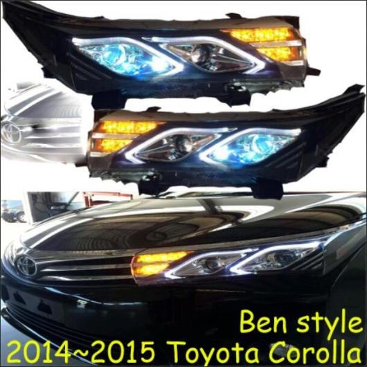 6PIN 適用: カローラ ヘッドライト アルティス 2016/2014-2015 LED DRL HID バルブ BI キセノン レンズ ハイ ロー ビーム パーキング 2014-2015 トヨタ カローラ 2ピース AL-OO-0484 AL Car light｜オートパーツエージェンシー2号店