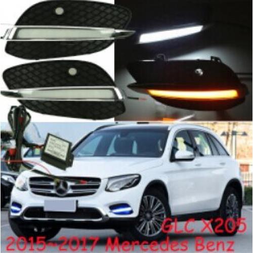 2ピース バンパー ランプ 適用: メルセデス ベンツ GLC X205 2015 2016 LED DRL デイタイム ランニング ライト ホワイト イエロー ターン メルセデス ベンツ 2015-2016 GLC X205 AL-OO-0534 AL Car light