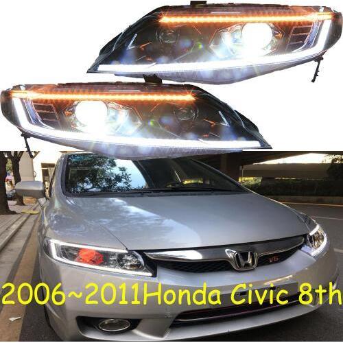 ビデオ スタイリング ヘッドライト 適用: シビック 8世代 DRL 2006 2007 2008 2009 2010 2011 LED ランニング ライト BI-キセノン フォグ タイプ001 ホンダ シビック 2006-2011 AL-OO-0565 AL Car light