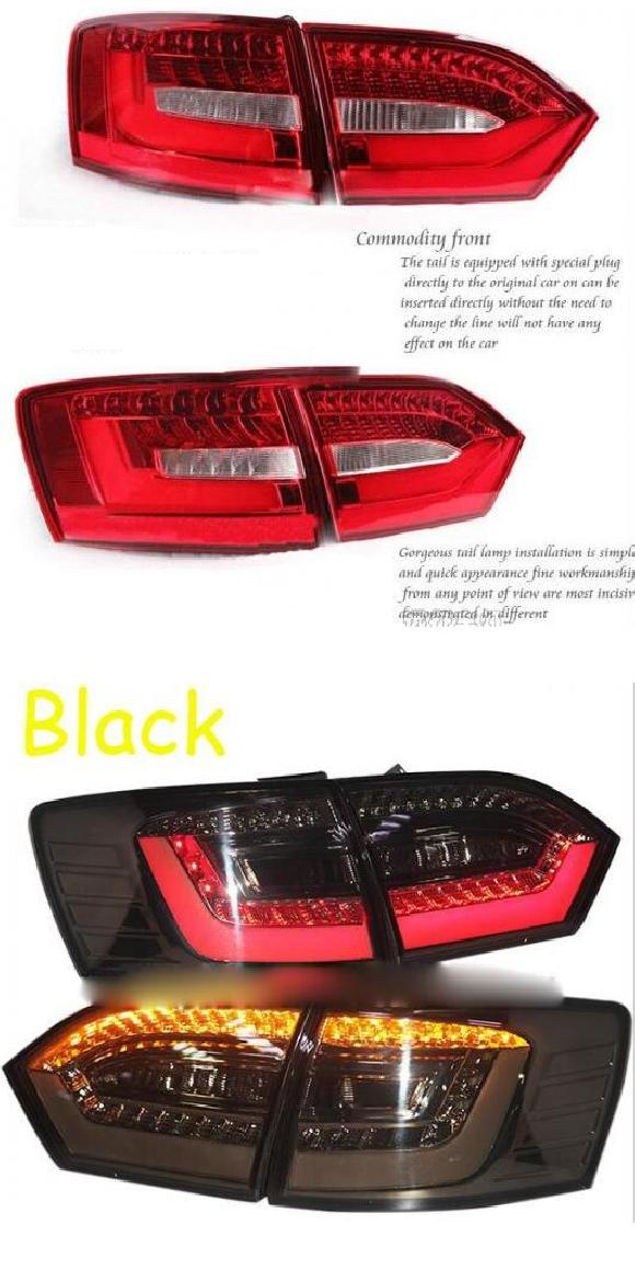 2ピース チューニング ヘッドライト 適用: ジェッタ MK6 サギター 2012 2013 2014 2015 LED LED テールライト レッド・LED テールライト ブラック VW ジェッタ 2012-2015 AL-OO-0357 AL Car light｜オートパーツエージェンシー2号店