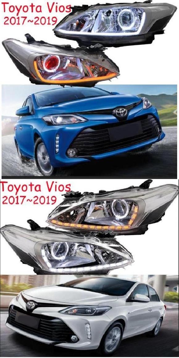 2ピース バンパー ランプ 適用: ヴィオス ヘッドライト 2017-2019 ヘッド DRL ランニング ライト BI-キセノン モデル1スタイル・モデル2 STLE トヨタ ヴィオス 2017-2019 AL-OO-0425 AL Car light
