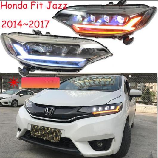 バンパー ランプ 適用: ヘッドライト 2014 2015 2016 2017 ヘッド ライト ホンダ フィット ジャズ モデル1スタイル フィット ジャズ GK5 2014-2016 2ピース LED ヘッドライト AL-OO-0595 AL Car light｜オートパーツエージェンシー2号店