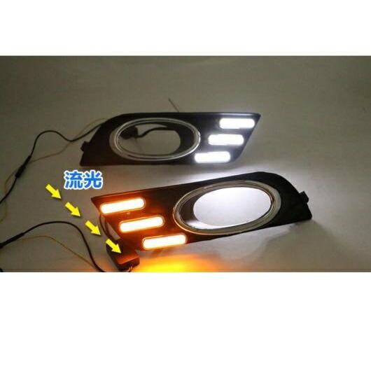 1セット バンパー ヘッドライト 適用: ホンダ シビック デイタイム ライト LED DRL フォグ ホワイト イエロー ターン ホンダ シビック 2012-2015 AL-OO-0656 AL Car light