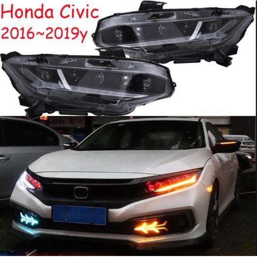 バンパー ヘッドランプ 適用: ホンダ-シビック ヘッドライト 2016-2019 LED DRL HID キセノン バルブ フロント ライト フォグ タイプ001 ホンダ シビック 2016-2019 AL-OO-0790 AL Car light