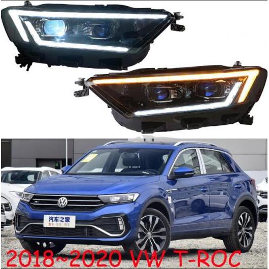 2ピース バンパー ヘッドランプ T-ROC ヘッドライト TROC T ROC 2018-2020 LED DRL HID キセノン フロント ライト フォグ タイプ001 VW TROC 2015-2017 HID キセノン バルブ AL-OO-0804 AL Car light｜オートパーツエージェンシー2号店