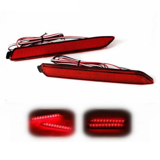 2ピース 適用: トヨタ レイツ/マークX/ウィッシュ/ハリアー 2010 LED レッド リア バンパー リフレクター テール ブレーキ ライト パーキング ワーニング LED フォグランプ 12V レッド AL-OO-0908 AL Car light