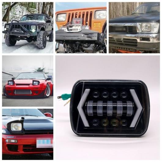A ペア スクエア 5X7 7X6 インチ 90W LED ヘッドライト 適用: ダッジ/DODGE バン ジープ/JEEP YJ XJ トヨタ ピックアップ 日産 240SX S13 AL-OO-0913 AL Car light 23,245円