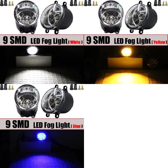 4000lm フォグライト LED デビル アイ DRL H11 12V スタイリング 適用: トヨタ RAV4 ハイランダー カローラ カムリ ヴェンザ タンドラ タコマ 9 SMD ホワイト～9 SMD ブルー AL-OO-0936 AL Car light｜オートパーツエージェンシー2号店
