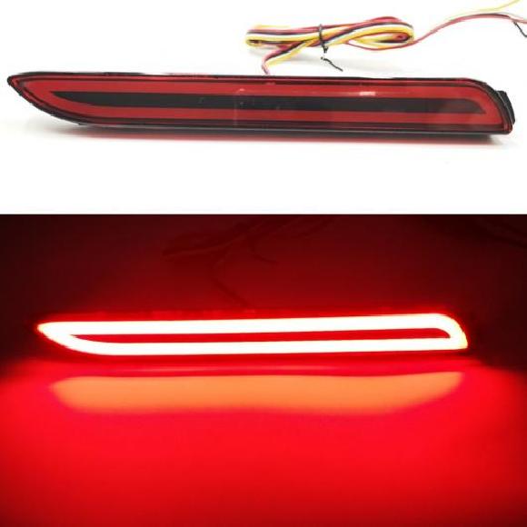 2ピース LED リア バンパー リフレクター テール ブレーキ ライト 適用: トヨタ RAV4 ハリアー シエナ EZ アルファード マーク X レッド カバー～モデル E 3ファンクション AL-OO-1008 AL Car light
