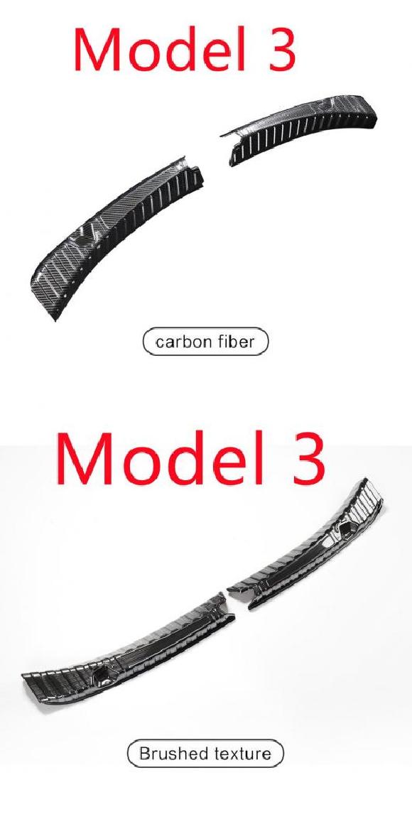 ステンレス スチール トランク インナー ガード 適用: テスラ/TESLA モデル 3 モデル Y 2017-2021 インナー リア バンパー ガード プレート モデル 3 CF・モデル 3 ブラック AL-OO-1285 AL Exterior parts for cars