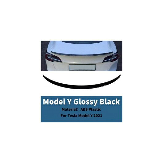 リア スポイラー ウイング テール トランク ブーツ リップ デフレクター スプリッタ チューニング アクセサリー 適用: テスラ/TESLA モデル 3 Y 2017 2018 2019 2020 モデルY 光沢ブラック AL-OO-1300 AL Exterior parts for cars