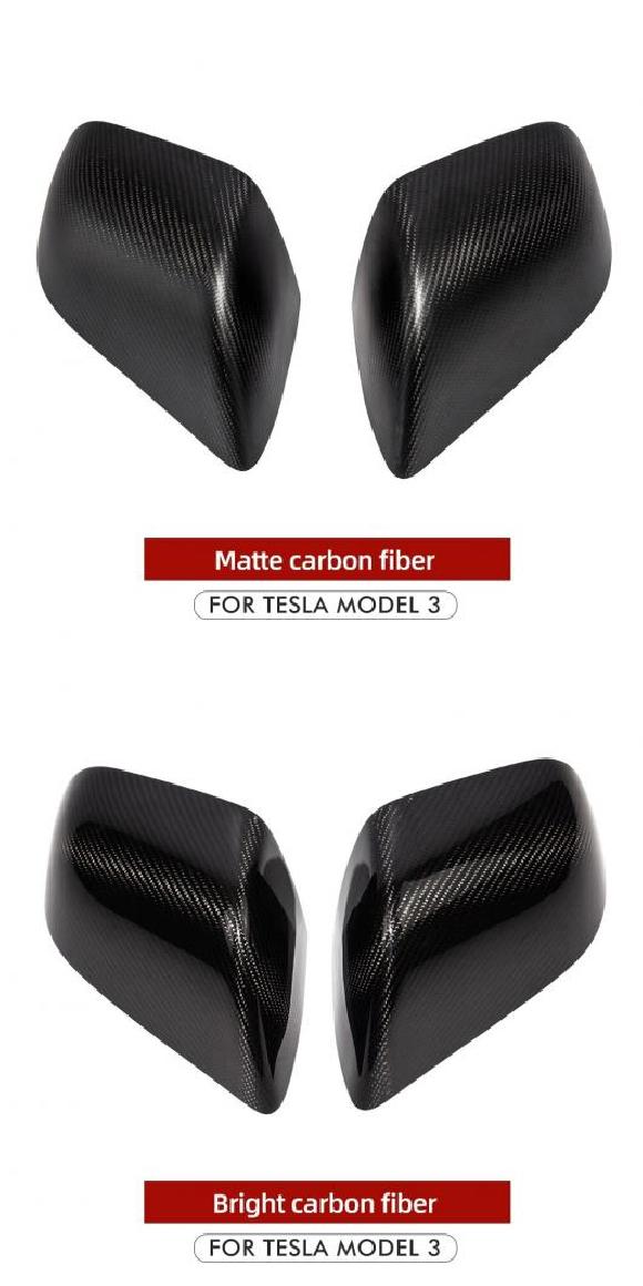 モデル3 リアル カーボンファイバー リア ビュー ミラー 保護 カバー 適用: テスラ/TESLA モデル 3 2021 アクセサリー マット モデル 3 マットカーボン・光沢カーボン AL-OO-1468 AL Interior parts for cars