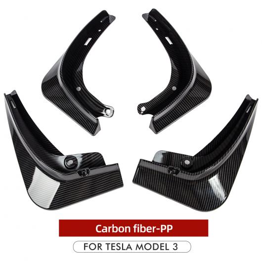 モデル3 マッド フラップ 適用: テスラ/TESLA モデル 3 2021 アクセサリー ガード フェンダー フロント リア ホイール マッドガード カーボンファイバー ABS モデル 3 カーボン調 AL-OO-1688 AL Interior parts for cars