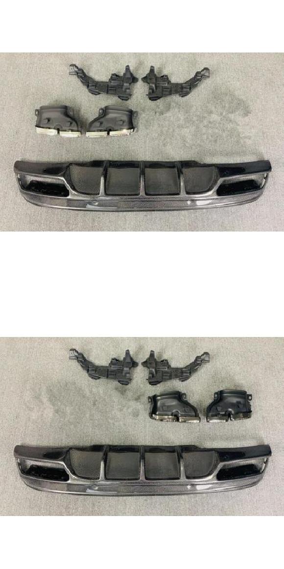 カーボンファイバー リア バンパー トランク リップ スポイラー ディフューザー 適用: メルセデス・ベンツ C ディフューザー シルバー チップ・ディフューザー ブラック チップ AL-OO-2816 AL Exterior parts for cars