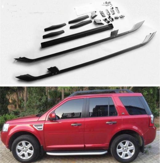 アルミニウム 合金 トップ ルーフ ラック レール ラゲッジ＆クロス バー 適用: ランド ローバー/ROVER フリーランダー 2 LR2 2005-2017 シルバー ブラック AL-OO-2907 AL Car parts