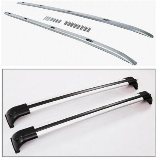 アルミニウム 合金 トップ ルーフ ラック レール ラゲッジ＆クロス バー 適用: トヨタ フォーチュナ 2016 2017 2018 2019 2020 2021 ルーフ ラック バー シルバー AL-OO-3202 AL Car parts