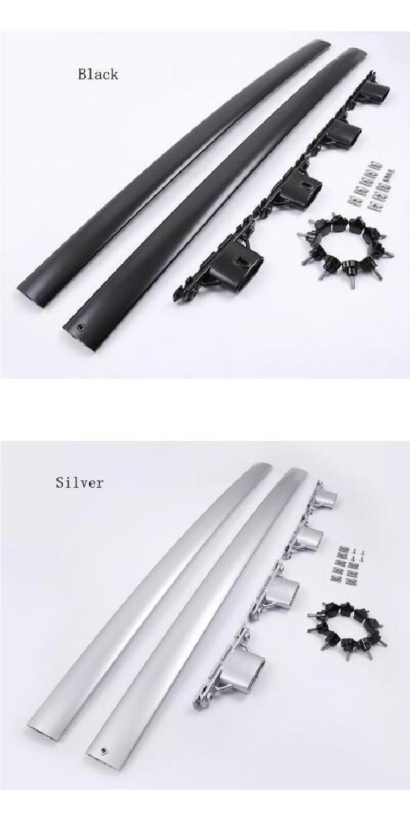 アルミニウム 合金 トップ ルーフ ラック レール ラゲッジ クロス バー 適用: トヨタ ランドクルーザー 200 LC200 2008-2021 ブラック シルバー ブラック・シルバー AL-OO-3303 AL Car parts｜オートパーツエージェンシー2号店