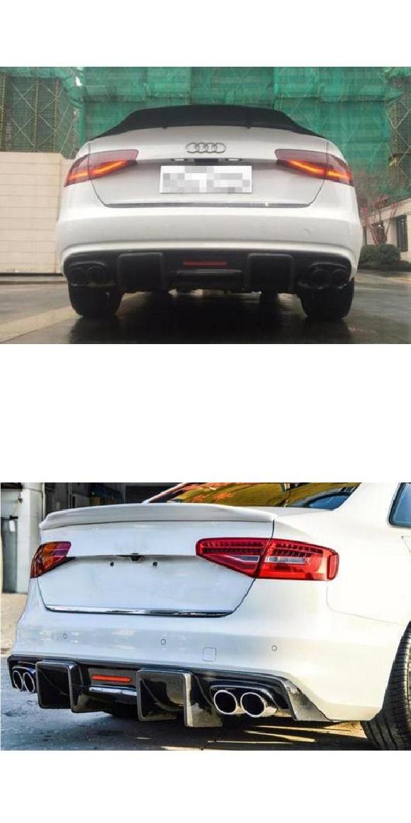 リアル カーボンファイバー リア バンパー トランク リップ スポイラー ディフューザー 適用: アウディ/AUDI A4 S4 Sライン B8.5 2013 2014 2015 A4 スタンダード・A4SLINE S4 AL-OO-3371 AL Exterior parts for cars