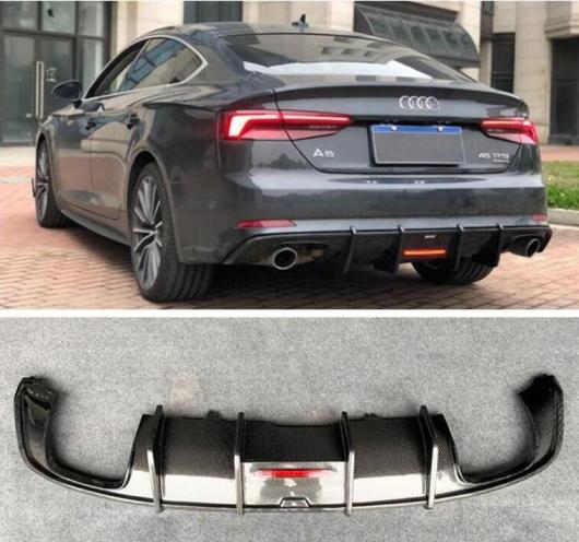 リアル カーボンファイバー リア バンパー トランク リップ スポイラー ディフューザー 適用: アウディ/AUDI A5 S5 Sライン 2017 2018 2019 2020 年 AL-OO-3418 AL Exterior parts for cars