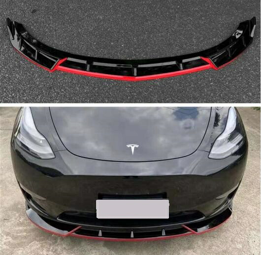 ABS カーボン ペイント フロント バンパー スポイラー リップ スプリッター カバー 適用: テスラ/TESLA モデル Y 2021 2022 カーボン調 AL-OO-3475 AL Exterior parts for cars｜オートパーツエージェンシー2号店