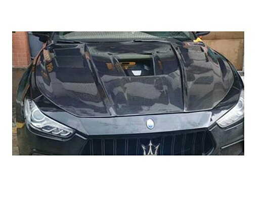 リアル カーボンファイバー フロント バンパー エンジン フード ボンネット 吹き出し口 カバー 適用: マセラティ/MASERATI ギブリ 2014 2015 2016 2017 2014-2017・2018-2021 AL-OO-3513 AL Exterior parts for cars|オートパーツエージェンシー2号店