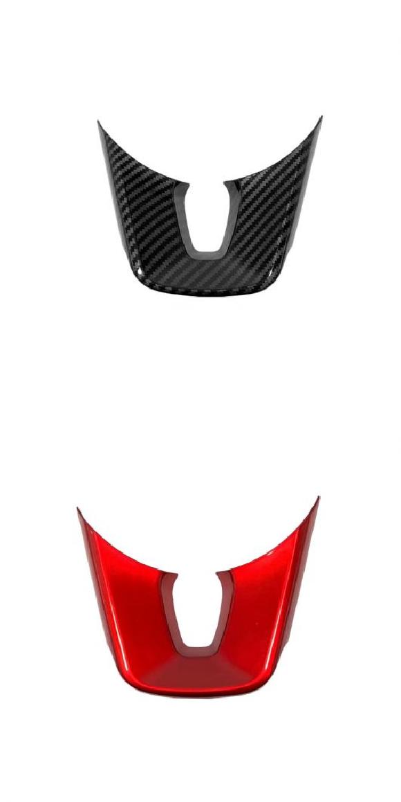 適用: 起亜 セラトー K3 セルトス 2019 2020 ABS レッド/カーボンファイバー ステアリング ホイール 装飾 カバー トリム ステアリング ホイール パネル フレーム タイプ001・レッド AL-OO-4627 AL Interior parts for cars