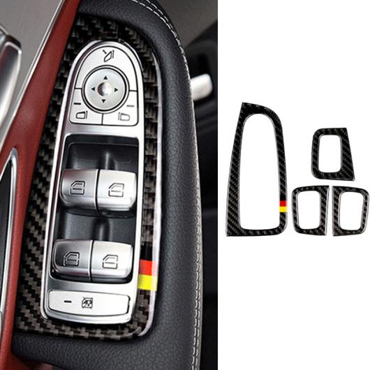 適用: メルセデス C クラス W205 カーボンファイバー セントラル コントロール カップホルダー ステアリング ホイール エンジン スタート ストップ ボタン パネル タイプ012 AL-OO-4650 AL Interior parts for cars
