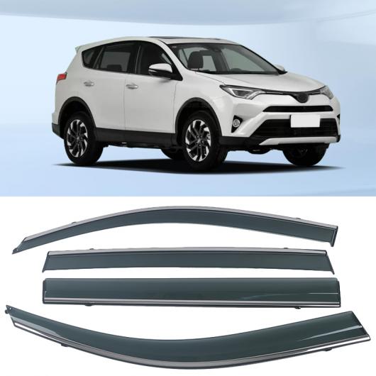 適用: トヨタ RAV4 2013-2018 クローム モールディング トリム ストリップ ウィンド バイザー デフレクタ ドア サイド ウインドウ エア ガード スノー サン レイン AL-OO-4751 AL Car parts