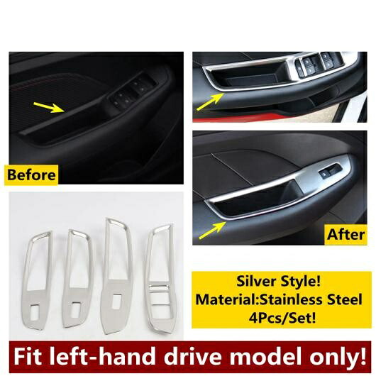 シルバー/ブラック ステンレス スチール ドア スピーカー/ウインドウ リフト/バックミラー ミラー アジャスター ボタン カバー トリム 適用: MG ZS EV 2018-2022 タイプB AL-OO-4980 AL Interior parts for cars｜オートパーツエージェンシー2号店