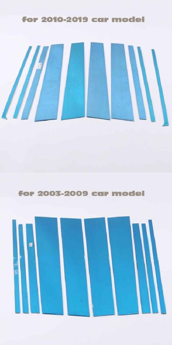 10ピース ステンレス スチール ウインドウ トリム ストリップ 適用: トヨタ ランドクルーザー プラド 120 150 2003-2009 2010-2019 センター ピラー 2010-2019・2003-2009 AL-OO-4899 AL Exterior parts for cars