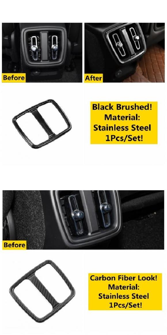 適用: ボルボ/VOLVO XC40 2018-2022 ステンレス スチール リア エア AC コンディション 吹き出し口 パネル フレーム 装飾 カバー トリム ブラック 模様・カーボン調 AL-OO-5073 AL Interior parts for cars｜オートパーツエージェンシー2号店