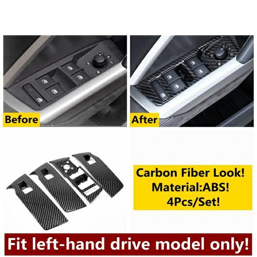 ABS カーボンファイバー インテリア 適用: アウディ/AUDI Q3 2019-2022 エア AC ハンドル ボウル ピラー A スピーカー ウインドウ リフト カップホルダー カバー トリム タイプB AL-OO-5098 AL Interior parts for cars