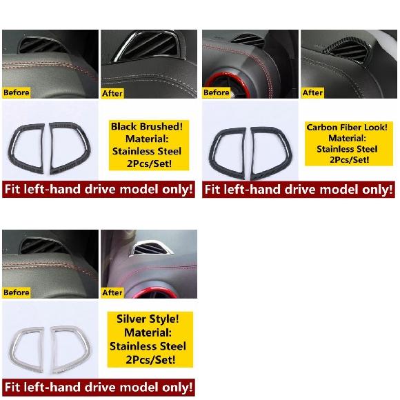 適用: シボレー/CHEVROLET ブレイザー 2019-2022 ダッシュボード フロント サイド ミドル エア AC 吹き出し口 カバー キット トリム ABS/ステンレス スチール アクセサリー タイプE～タイプG AL-OO-5108 AL Interior parts for cars