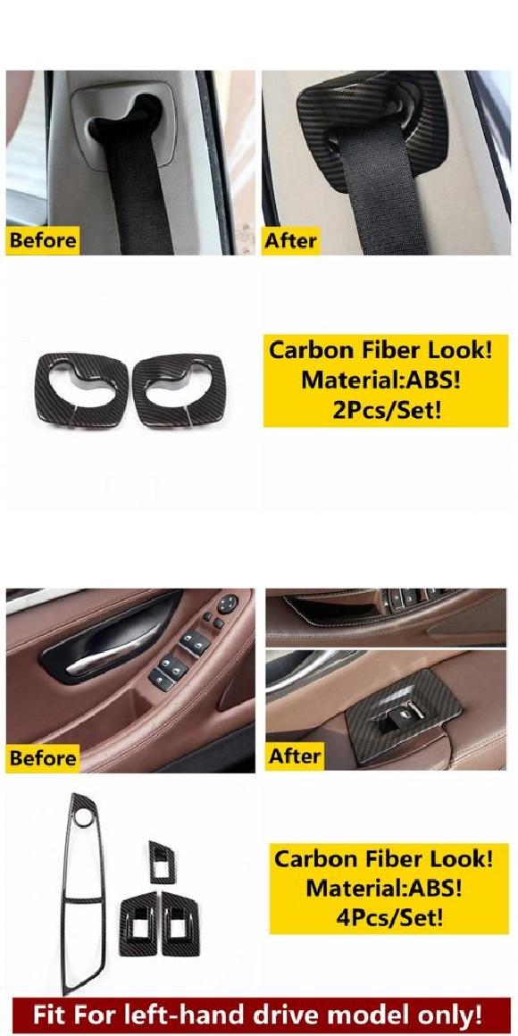 適用: BMW 5シリーズ F10 F18 520I 2011-2016 ギア パネル リード ライト アームレスト ボックス ウインドウ リフト カバー トリム カーボンファイバー アクセサリー タイプA・タイプB AL-OO-5173 AL Interior parts for cars