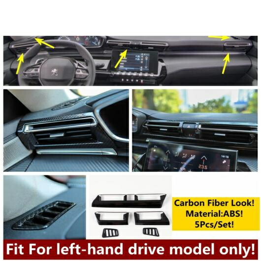 ステアリング ホイール ギア シフト ヘッド ノブ ダッシュボード エア AC 吹き出し口 カバー トリム 適用: プジョー/PEUGEOT 508 2019-2022 カーボンファイバー アクセサリー タイプA AL-OO-5371 AL Interior parts for cars