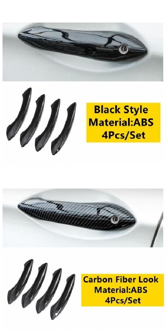 ドア ハンドル フレーム インテリア カバー トリム 適用: BMW 5シリーズ 520I 525i 530i F10 F18 2011-2016 ABS クローム カーボンファイバー アクセサリー ブラック・カーボン調 AL-OO-5411 AL Interior parts for cars 11,189円