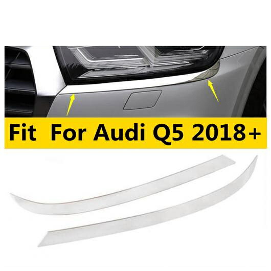 アクセサリー 適用: アウディ/AUDI Q5 2018-2022 ABS クローム フロント ヘッド ランプ ライト アイリッド アイブロー ストリップ インテリア カバー トリム インテリア キット AL-OO-5527 AL Exterior parts for cars