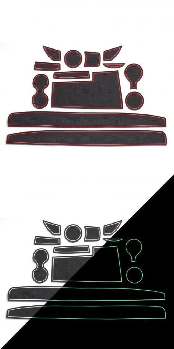 滑り止め マット ゲート スロット カップ 適用: フィアット/FIAT 500 2016-2020 ターボ インテリア アクセサリー 16-20 フィアット 500 レッド・16-20 フィアット 500 ホワイト AL-OO-5597 AL Car parts