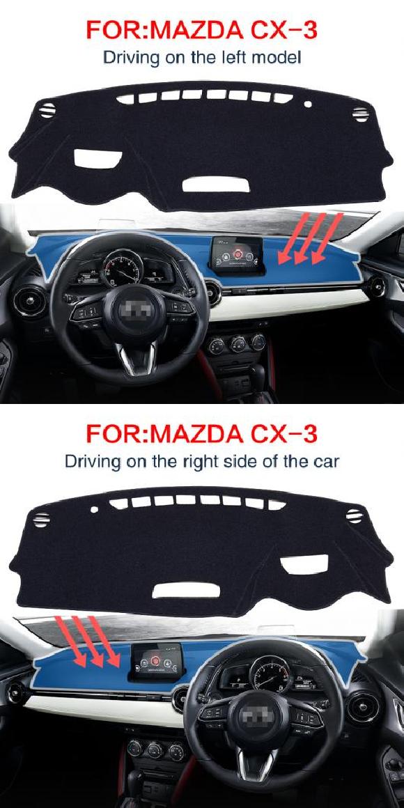 ダッシュ マット ダッシュマット ブラック 適用: マツダ CX-3 2016-2018 滑り止め カーペット カバー ダッシュボード パッド 左ハンドル用 CX3 マット・右ハンドル用 CX3 マット AL-OO-5827 AL Interior parts for cars｜オートパーツエージェンシー2号店