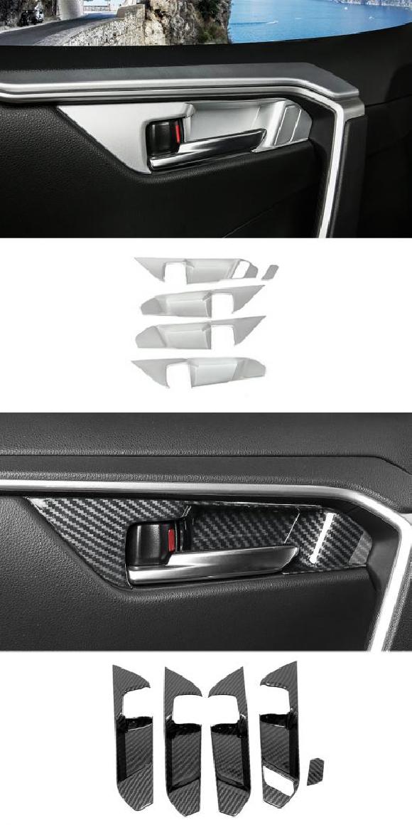 適用: トヨタ RAV4 2019 2020 2021 2022 RAV 4 XA50 ABS カーボンファイバー インナー ドア ボウル トリム フレーム トリム カバー インテリア アクセサリー シルバー・カーボン調 AL-OO-6261 AL Interior parts for cars｜オートパーツエージェンシー2号店 11,096円