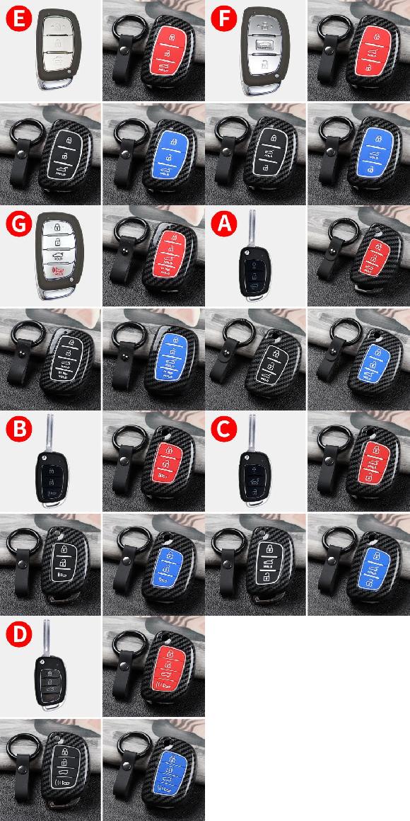 キー カバー ケース 適用: ヒュンダイ/現代/HYUNDAI サンタフェ ソナタ ツーソン アクセント ソラリス ミストラ ヴェルナ エラントラ クレタ I20 I30 I40 I45 IX35 タイプA～タイプG ブラック～ブルー AL-OO-6365 AL