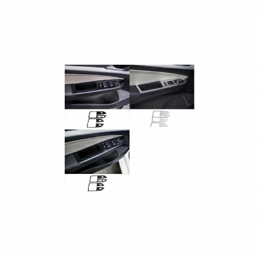 適用: フォルクスワーゲン/VOLKSWAGEN VW ゴルフ 8 MK8 2020 2021 2022 ステンレス スチール アクセサリー ウインドウ ガラス リフト スイッチ パネル アームレスト トリム ブラック～カーボン調 AL-OO-6386 AL Interior parts for cars 11,952円