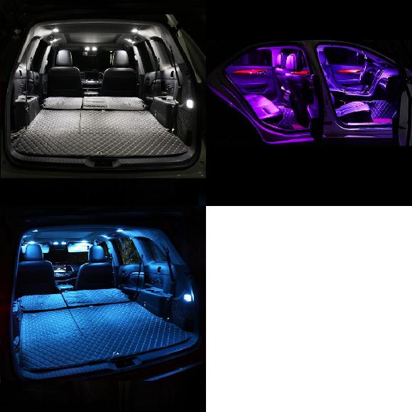 適用: ホンダ シビック 8 2006 2007 2008 2009 2010 2011 12V LED バルブ 4ピース エラー インテリア リード ランプ トランク ライト アクセサリー ホワイト～レイクブルー AL-OO-6674 AL Exterior parts for cars
