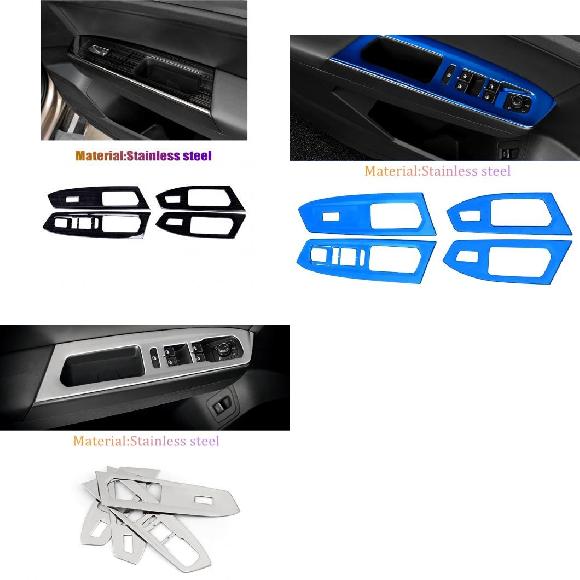 適用: フォルクスワーゲン/VOLKSWAGEN VW テラモント アトラス 2017-2020 ドア ウインドウ ガラス リフト コントロール スイッチ カバー トリム ステンレス スタイリング ブラック～シルバー AL-OO-6989 AL Interior parts for cars