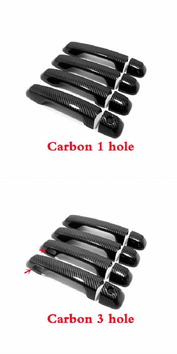 適用: トヨタ ランドクルーザー プラド FJ150 150 2010-2019 2020 サイド ドア ハンドル ボウル インテリア ステッカー トリム カバー カーボン タイプ 2・カーボン タイプ 3 AL-OO-7343 AL Interior parts for cars