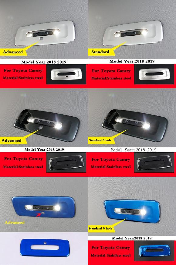 適用: トヨタ カムリ 2018 2019 リア バック リード ライト ランプ カバー トリム ステンレス スチール 装飾 アクセサリー シルバー タイプ1～ブルー タイプ2 AL-OO-7365 AL Interior parts for cars