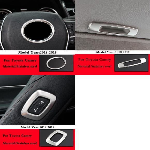 適用: トヨタ カムリ XV70 2018 2019 2020 ステンレス スチール キー プッシュ ボタン スタート ストップ イグニッション ステアリング ホイール 2～シート アジャスター 調整 2 AL-OO-7367 AL Interior parts for cars