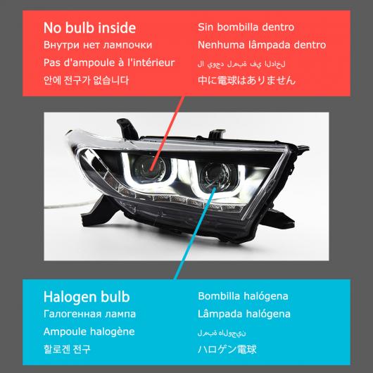 ヘッド ランプ 適用: トヨタ ハイランダー LED ヘッドライト 2012-2014 ヘッドライト DRL ウインカー ハイ ビーム エンジェル アイ プロジェクター レンズ バルブなし ロー ビーム AL-OO-7796 AL Car light 163,410円