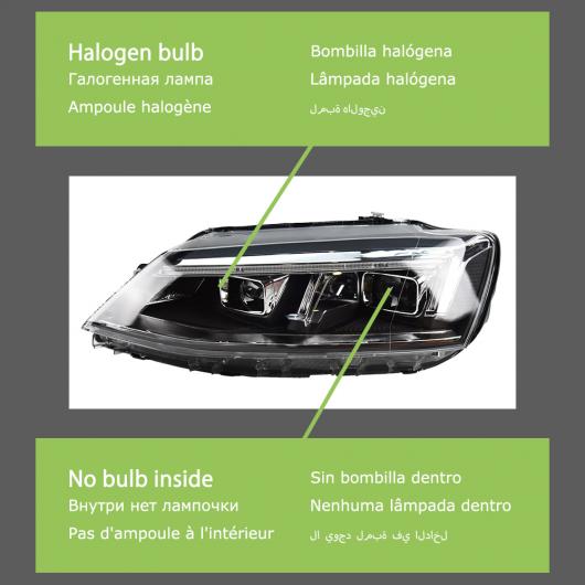 ヘッド ランプ 適用: ジェッタ LED ヘッドライト 2011-2018 ヘッドライト ジェッタ MK6 DRL ウインカー ハイ ビーム エンジェル アイ プロジェクター レンズ バルブなし AL-OO-7816 AL Car light