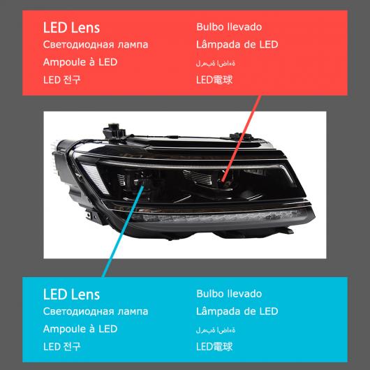 ヘッド ランプ 適用: VW ティグアン LED ヘッドライト 2017-2021 ヘッドライト ティグアン DRL ウインカー ハイ ビーム エンジェル アイ プロジェクター レンズ フル LED AL-OO-7924 AL Car light